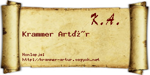 Krammer Artúr névjegykártya